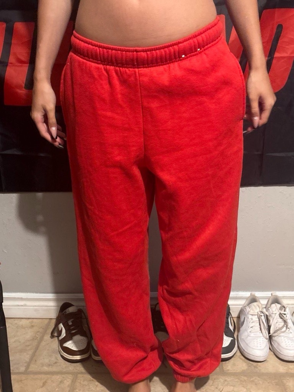 Red Cozy Fleece Sweatpants